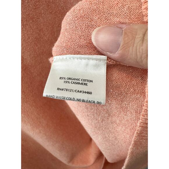EILEEN FISHER | Organic Cotton Cashmere Boatneck Sweater Peach | Size XL - Picture 6 of 7
